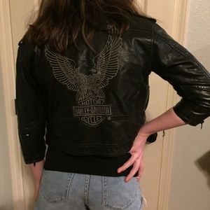 Harley Davidson Faux Leather Crop Jacket